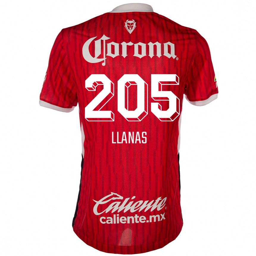 Vaikiškas Emmanuel Llanas #205 Raudona Balta Namų Marškinėliai 2024/25 T-Shirt