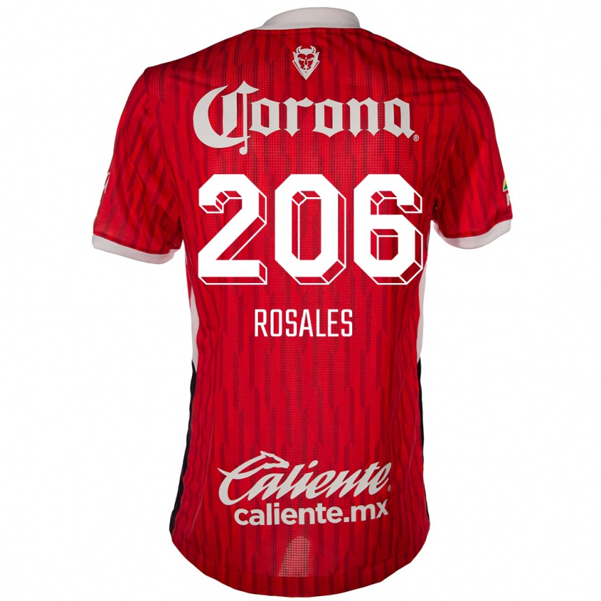 Vaikiškas Santiago Rosales #206 Raudona Balta Namų Marškinėliai 2024/25 T-Shirt