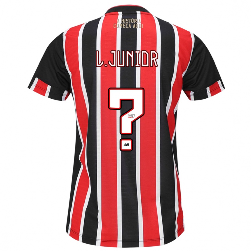 Vaikiškas Luciano Junior #0 Juoda Raudona Balta Išvykos Marškinėliai 2024/25 T-Shirt