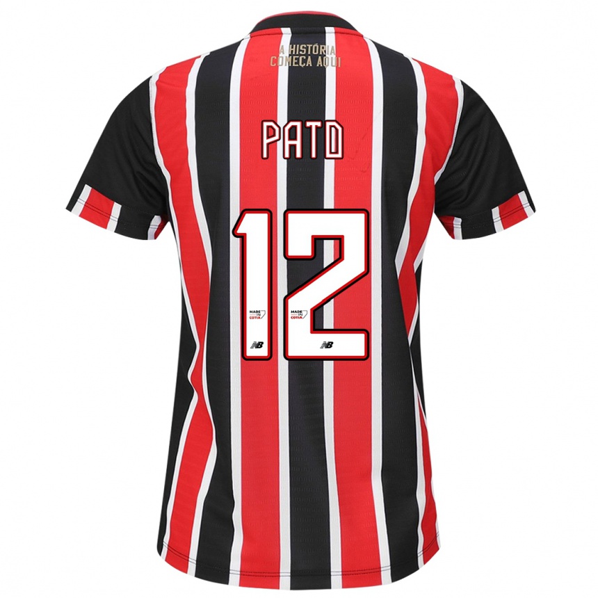 Vaikiškas Alexandre Pato #12 Juoda Raudona Balta Išvykos Marškinėliai 2024/25 T-Shirt