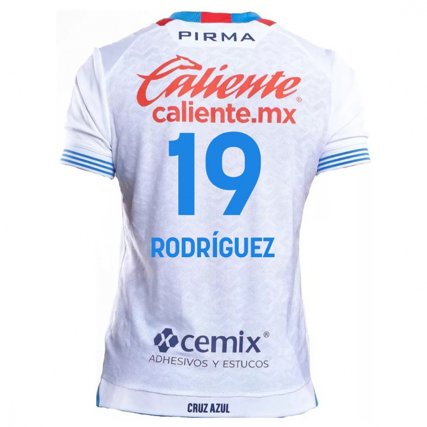 Vaikiškas Carlos Rodríguez #19 Balta Mėlyna Išvykos Marškinėliai 2024/25 T-Shirt