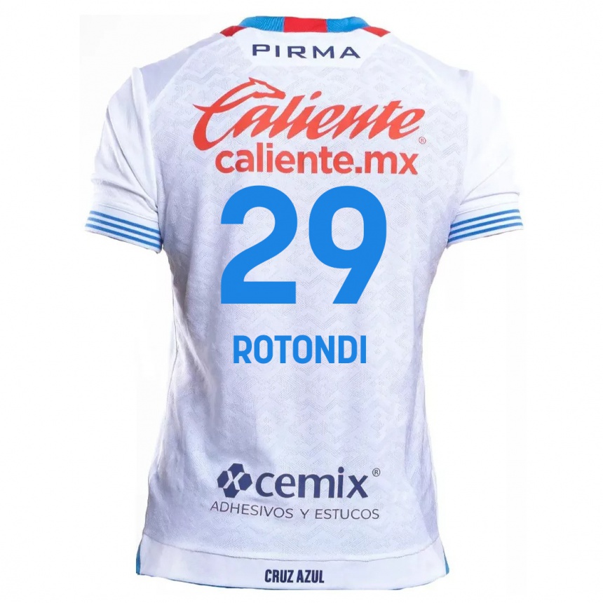 Vaikiškas Carlos Rotondi #29 Balta Mėlyna Išvykos Marškinėliai 2024/25 T-Shirt