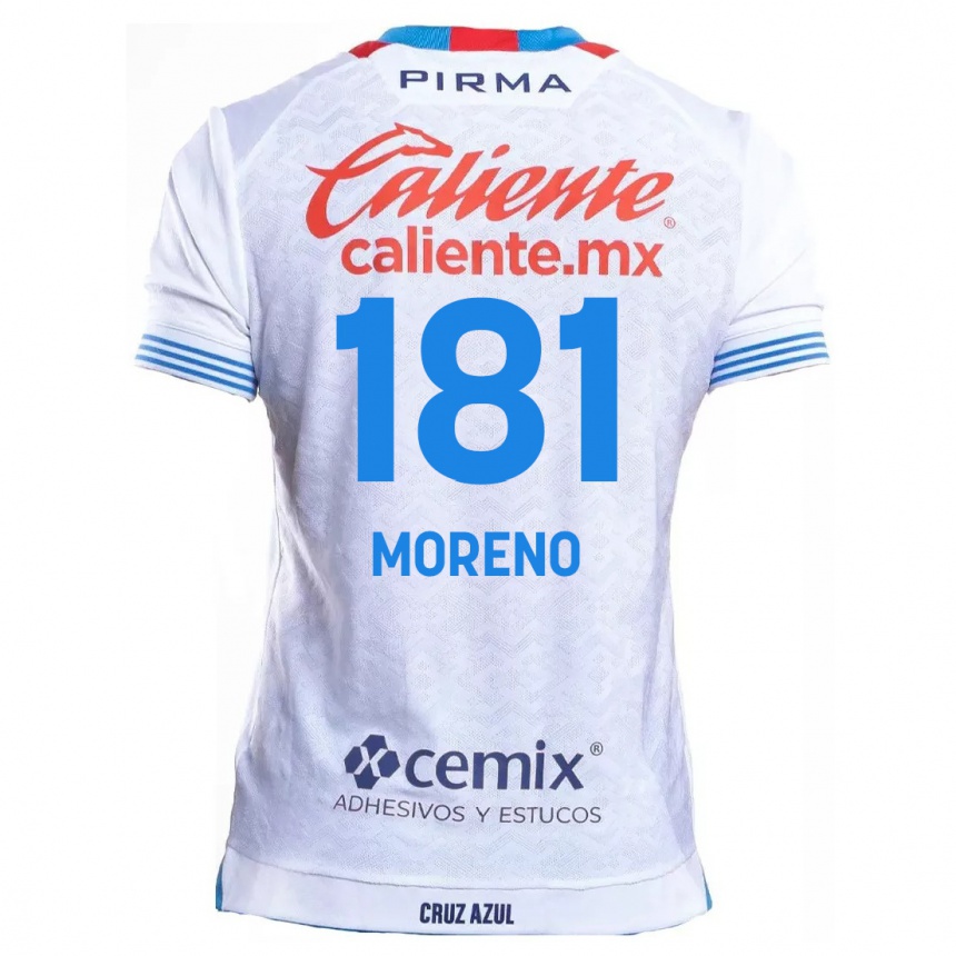 Vaikiškas Roberto Moreno #181 Balta Mėlyna Išvykos Marškinėliai 2024/25 T-Shirt