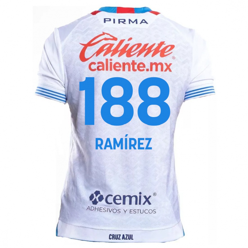 Vaikiškas Diego Ramírez #188 Balta Mėlyna Išvykos Marškinėliai 2024/25 T-Shirt