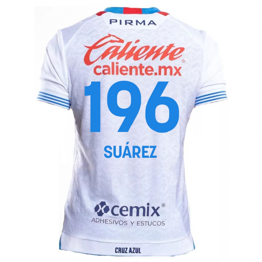 Vaikiškas Javier Suárez #196 Balta Mėlyna Išvykos Marškinėliai 2024/25 T-Shirt