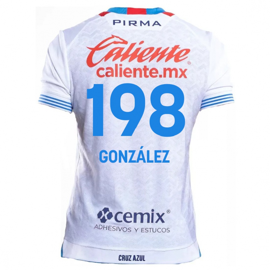 Vaikiškas Kenneth González #198 Balta Mėlyna Išvykos Marškinėliai 2024/25 T-Shirt