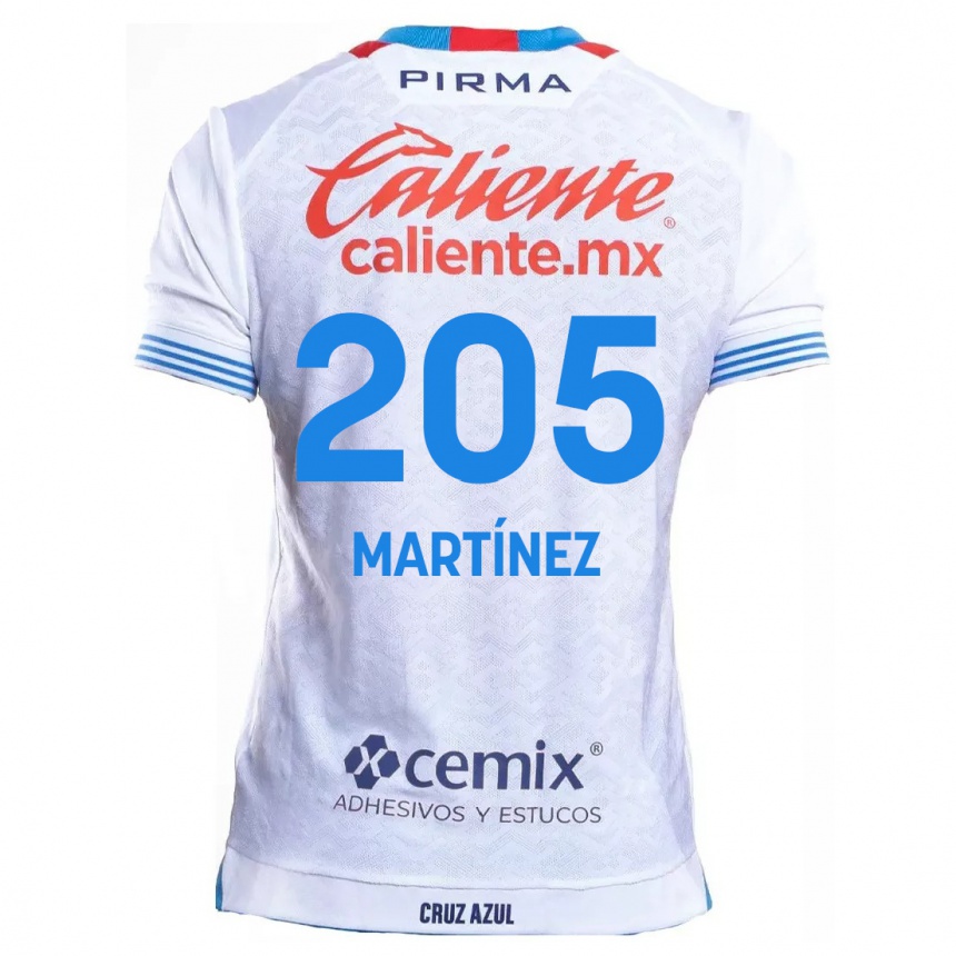 Vaikiškas César Martínez #205 Balta Mėlyna Išvykos Marškinėliai 2024/25 T-Shirt