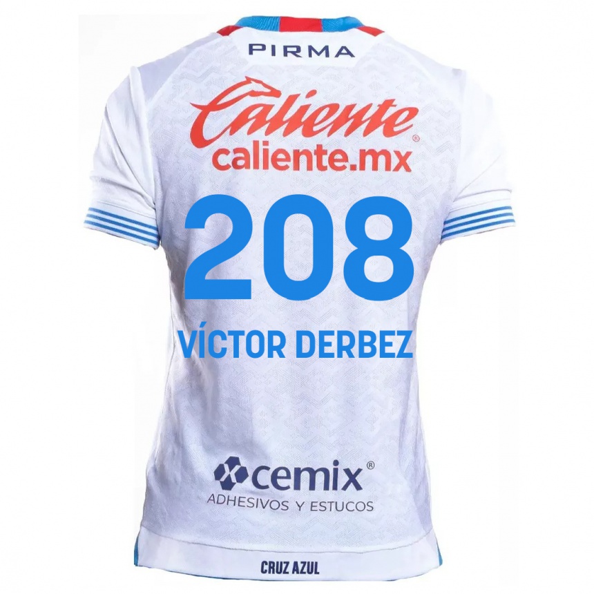 Vaikiškas Louis Víctor Derbez #208 Balta Mėlyna Išvykos Marškinėliai 2024/25 T-Shirt