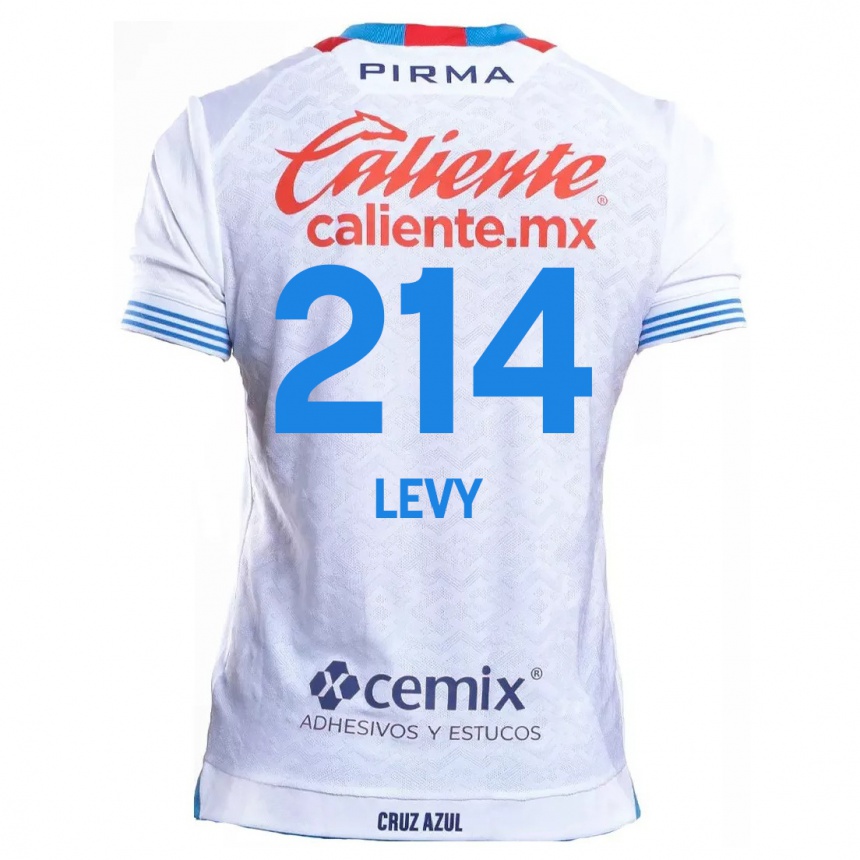 Vaikiškas Mateo Levy #214 Balta Mėlyna Išvykos Marškinėliai 2024/25 T-Shirt