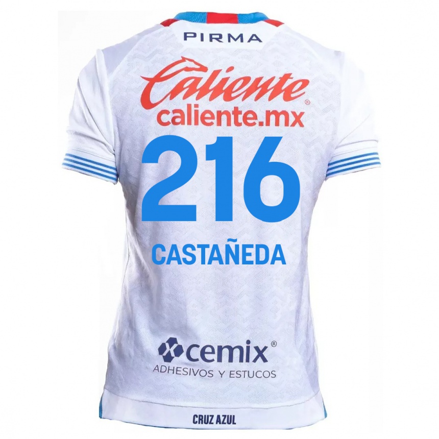 Vaikiškas Ian Castañeda #216 Balta Mėlyna Išvykos Marškinėliai 2024/25 T-Shirt