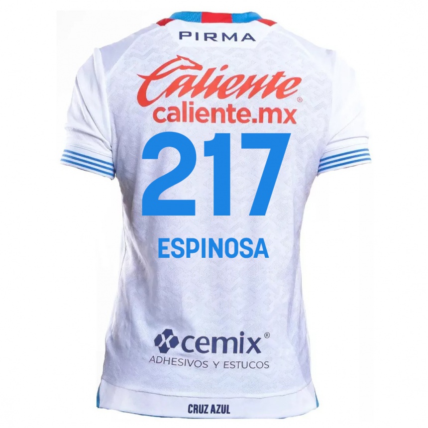 Vaikiškas Samuel Espinosa #217 Balta Mėlyna Išvykos Marškinėliai 2024/25 T-Shirt