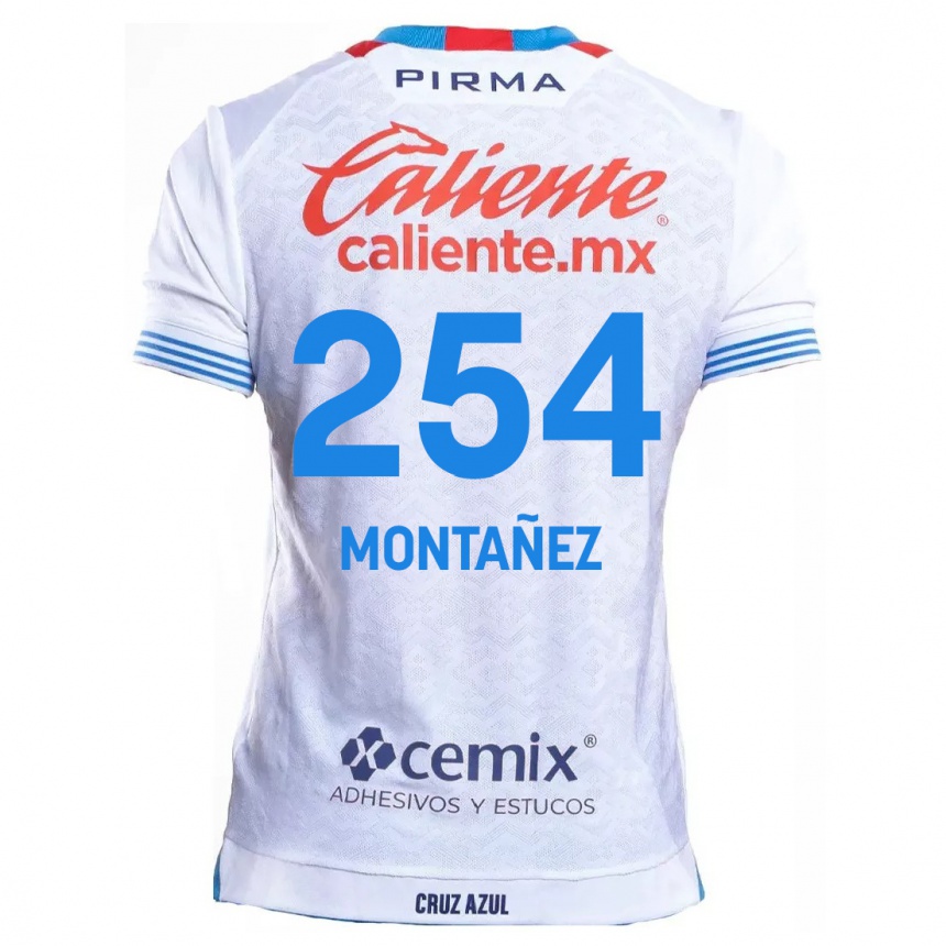 Vaikiškas Humberto Montañez #254 Balta Mėlyna Išvykos Marškinėliai 2024/25 T-Shirt