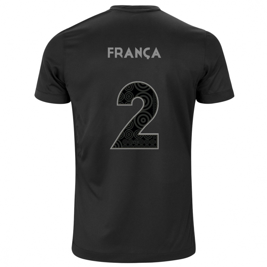 Vaikiškas Matheus França #2 Juoda Išvykos Marškinėliai 2024/25 T-Shirt