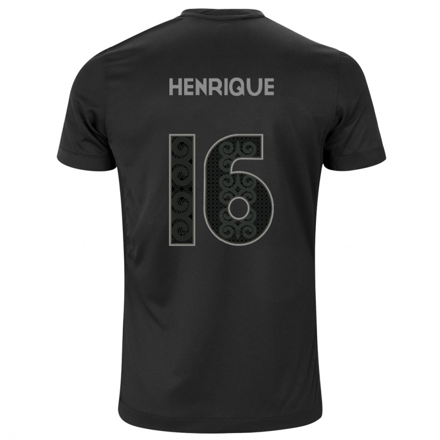 Vaikiškas Pedro Henrique #16 Juoda Išvykos Marškinėliai 2024/25 T-Shirt