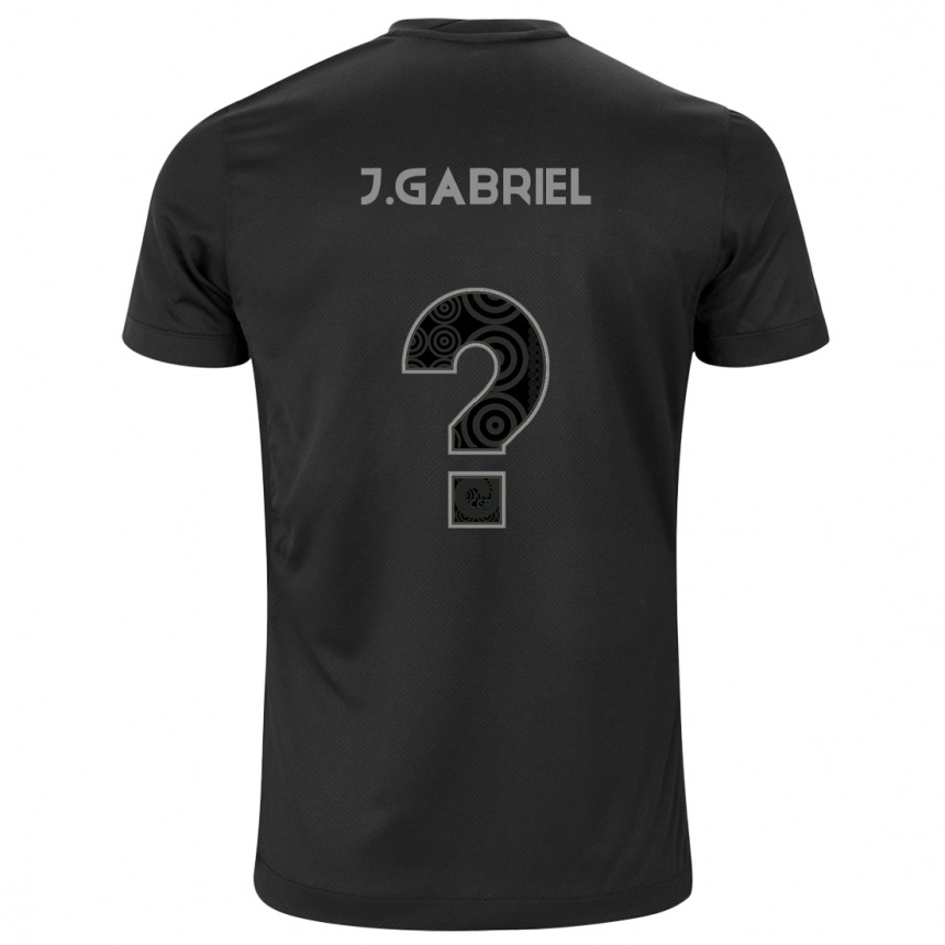 Vaikiškas João Gabriel #6 Juoda Išvykos Marškinėliai 2024/25 T-Shirt