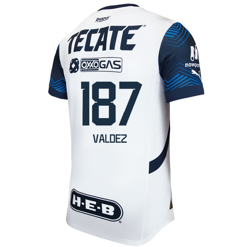 Vaikiškas Érick Valdez #187 Balta Mėlyna Išvykos Marškinėliai 2024/25 T-Shirt