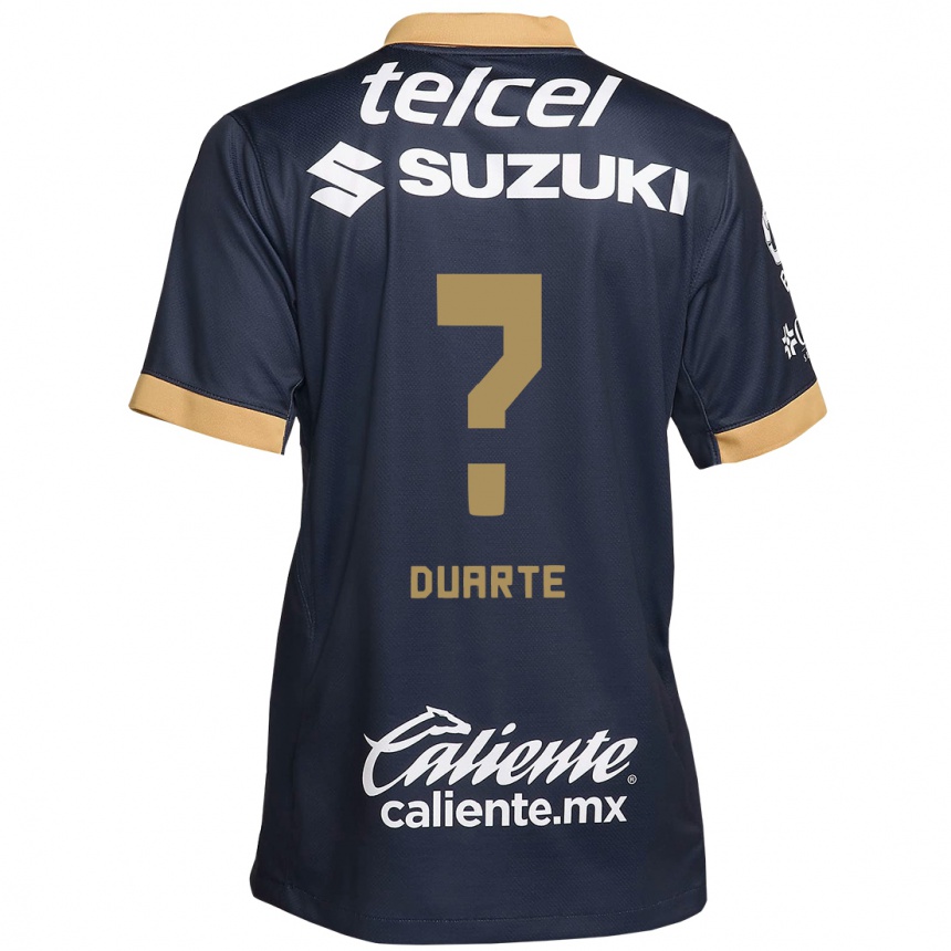 Vaikiškas Rubén Duarte #0 Obsidian Gold White Išvykos Marškinėliai 2024/25 T-Shirt