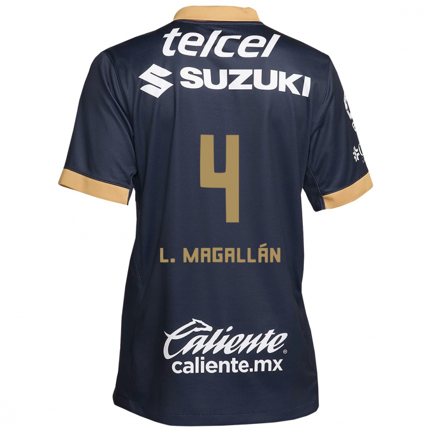 Vaikiškas Lisandro Magallan #4 Obsidian Gold White Išvykos Marškinėliai 2024/25 T-Shirt