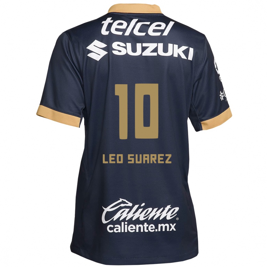 Vaikiškas Leo Suárez #10 Obsidian Gold White Išvykos Marškinėliai 2024/25 T-Shirt