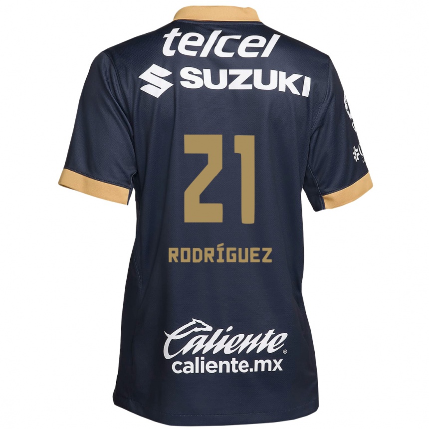 Vaikiškas Michell Rodríguez #21 Obsidian Gold White Išvykos Marškinėliai 2024/25 T-Shirt