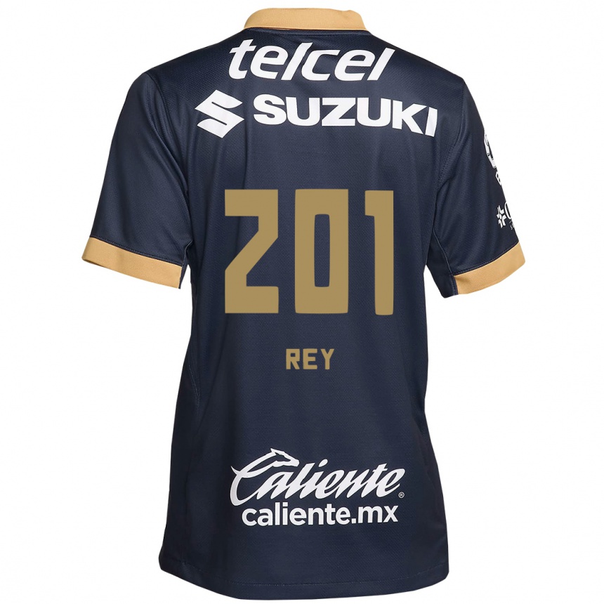 Vaikiškas Santiago Rey #201 Obsidian Gold White Išvykos Marškinėliai 2024/25 T-Shirt