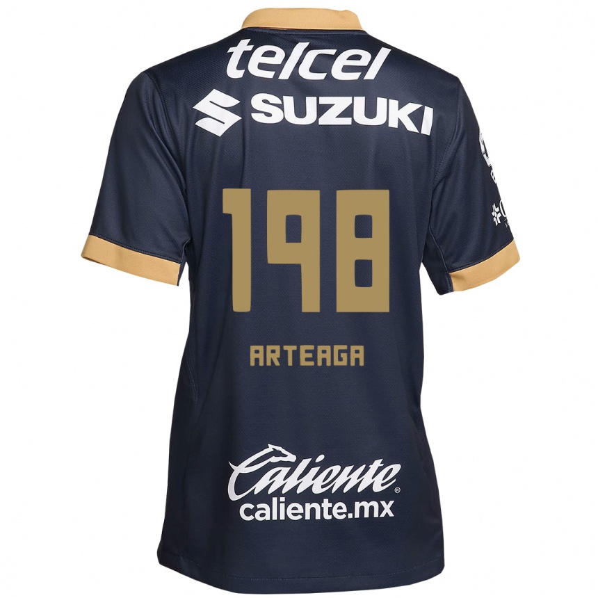 Vaikiškas Edwin Arteaga #198 Obsidian Gold White Išvykos Marškinėliai 2024/25 T-Shirt