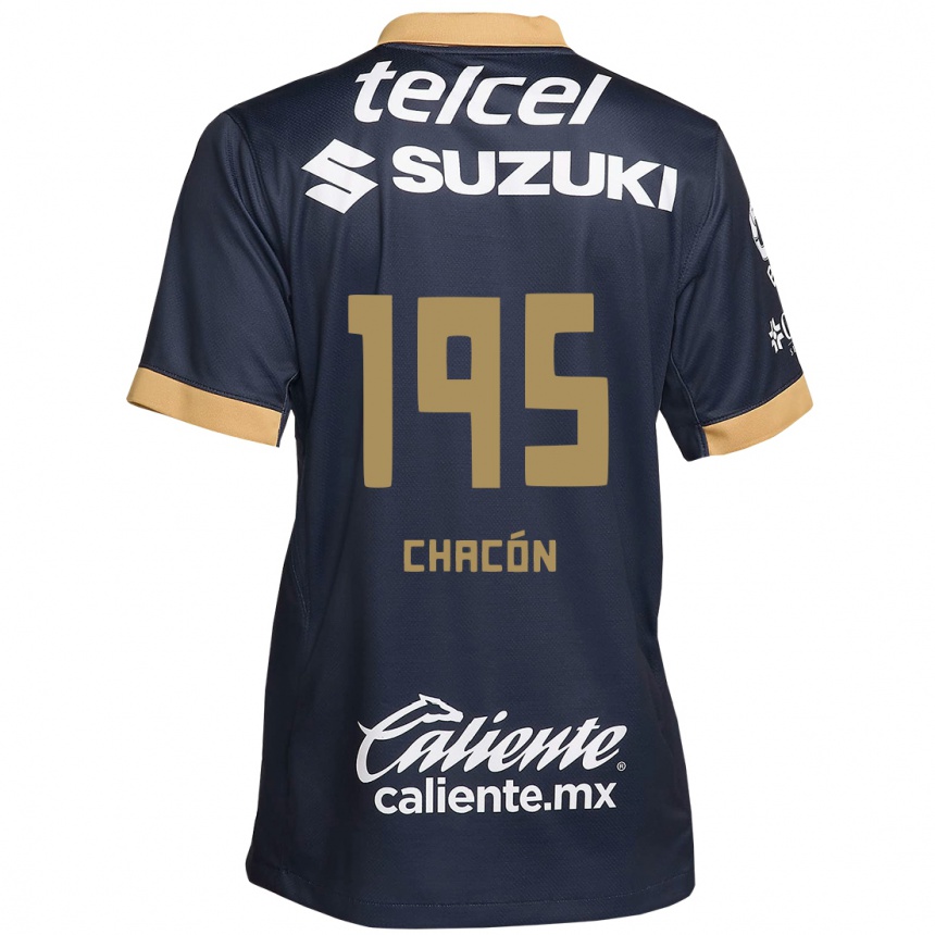 Vaikiškas Eduardo Chacón #195 Obsidian Gold White Išvykos Marškinėliai 2024/25 T-Shirt