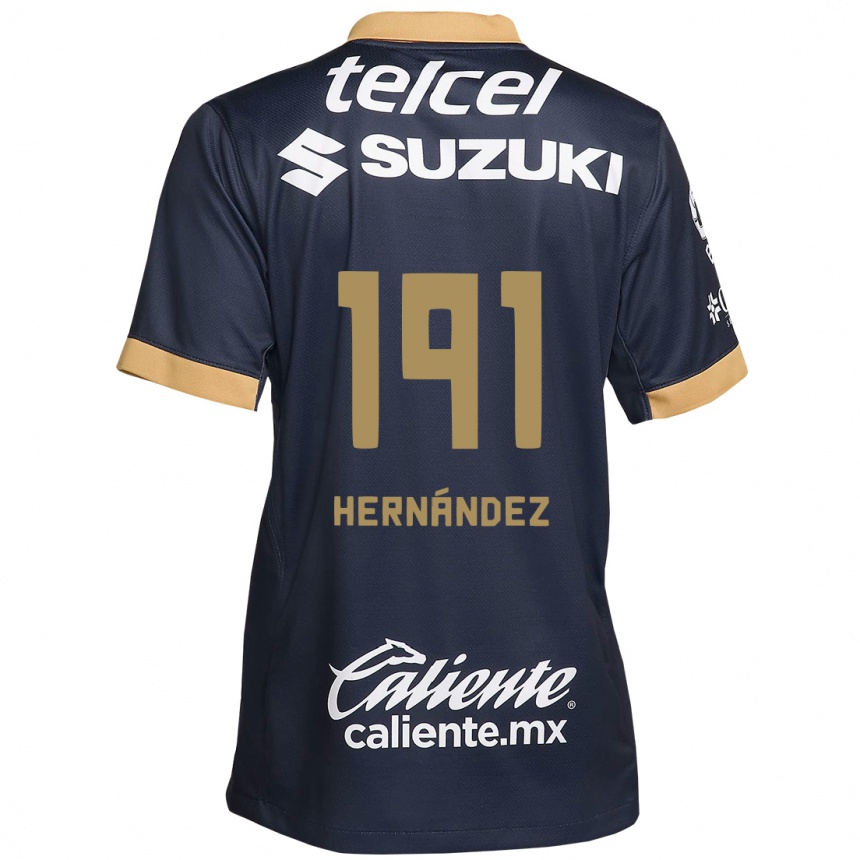 Vaikiškas Marco Hernández #191 Obsidian Gold White Išvykos Marškinėliai 2024/25 T-Shirt