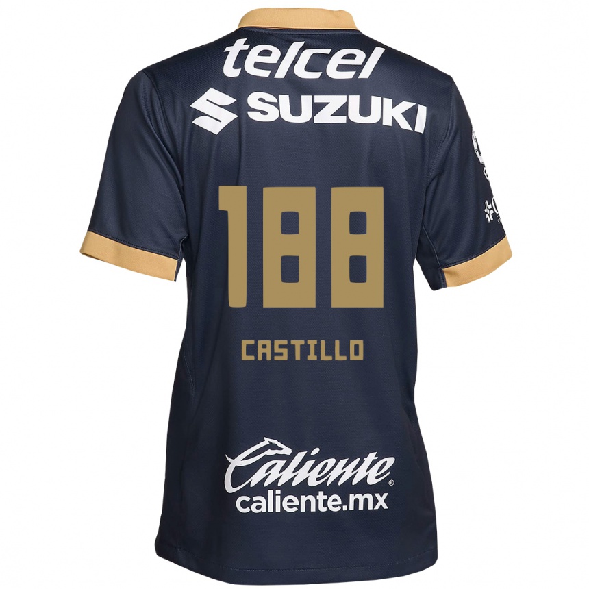 Vaikiškas Christian Castillo #188 Obsidian Gold White Išvykos Marškinėliai 2024/25 T-Shirt