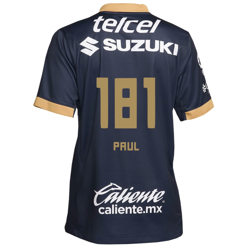 Vaikiškas Miguel Paul #181 Obsidian Gold White Išvykos Marškinėliai 2024/25 T-Shirt