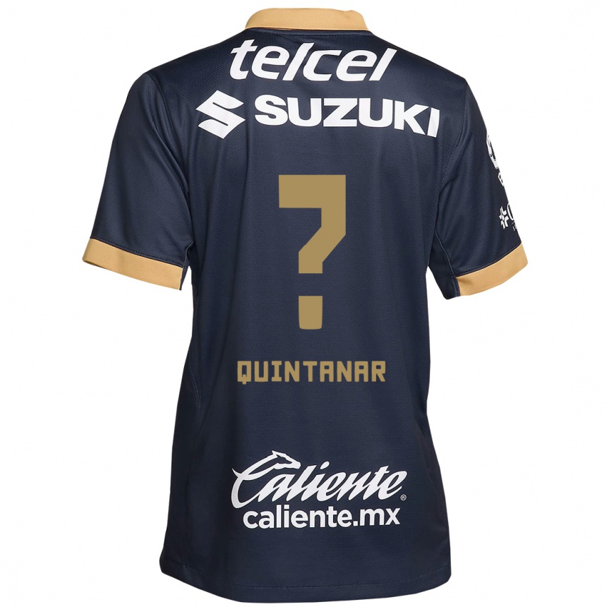 Vaikiškas Edgar Quintanar #0 Obsidian Gold White Išvykos Marškinėliai 2024/25 T-Shirt