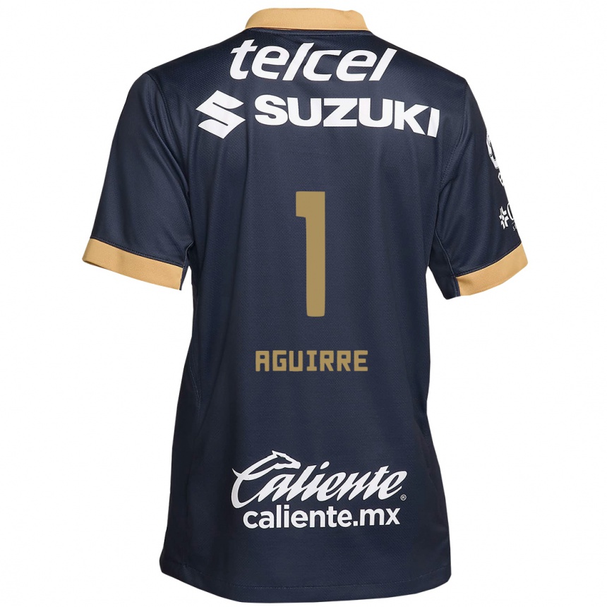 Vaikiškas Miriam Aguirre #1 Obsidian Gold White Išvykos Marškinėliai 2024/25 T-Shirt