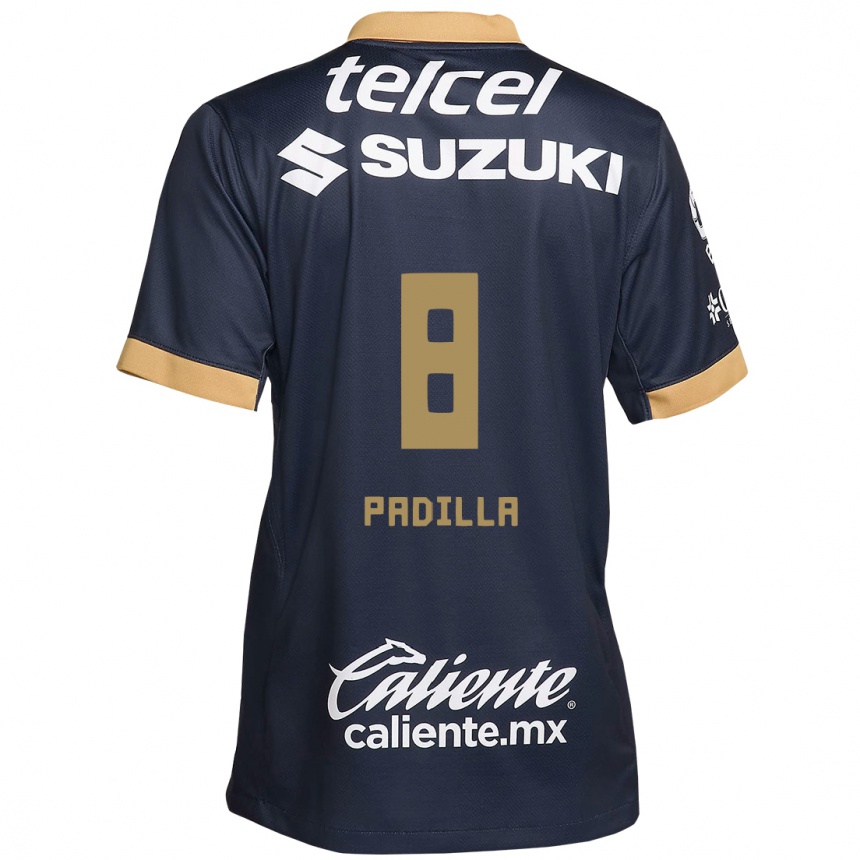 Vaikiškas Dania Padilla #8 Obsidian Gold White Išvykos Marškinėliai 2024/25 T-Shirt