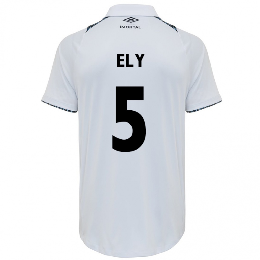 Vaikiškas Rodrigo Ely #5 Balta Mėlyna Išvykos Marškinėliai 2024/25 T-Shirt