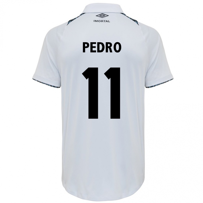 Vaikiškas João Pedro #11 Balta Mėlyna Išvykos Marškinėliai 2024/25 T-Shirt