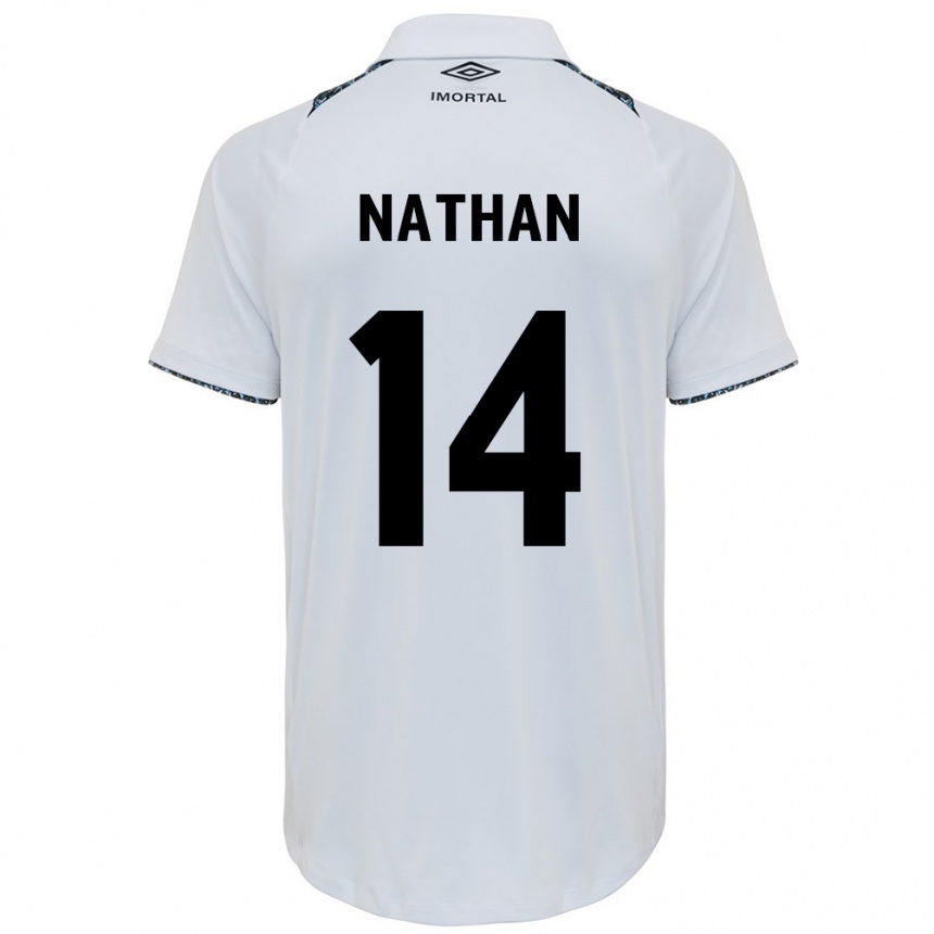 Vaikiškas Nathan #14 Balta Mėlyna Išvykos Marškinėliai 2024/25 T-Shirt