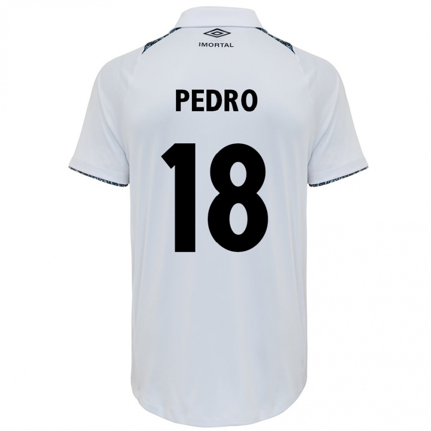 Vaikiškas João Pedro #18 Balta Mėlyna Išvykos Marškinėliai 2024/25 T-Shirt