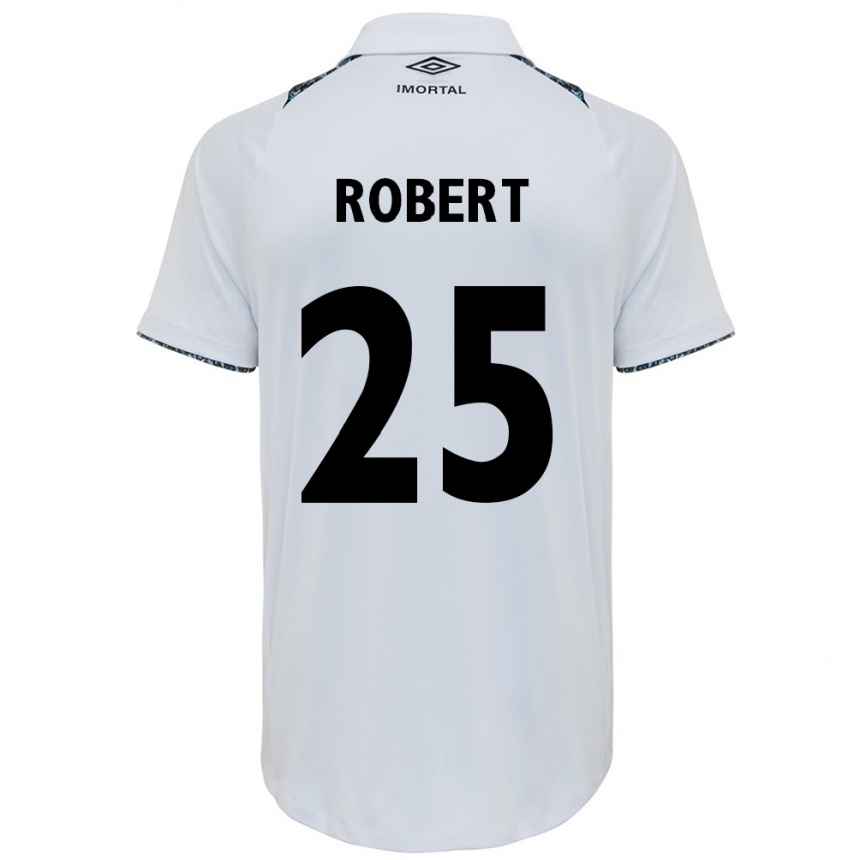 Vaikiškas Jhonata Robert #25 Balta Mėlyna Išvykos Marškinėliai 2024/25 T-Shirt