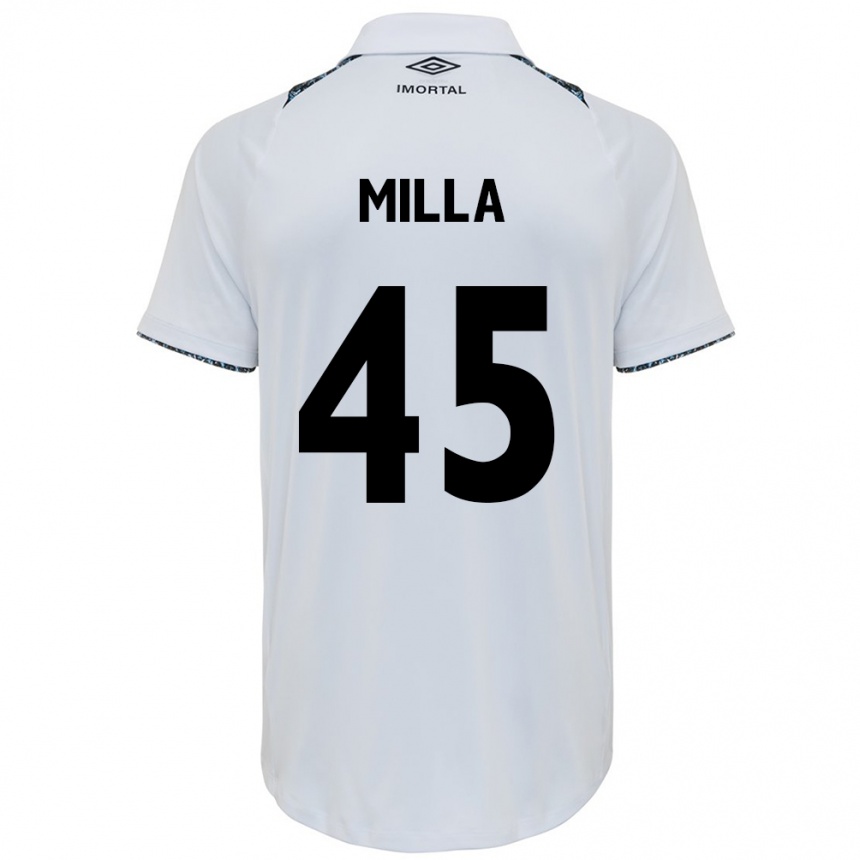 Vaikiškas Lucas Milla #45 Balta Mėlyna Išvykos Marškinėliai 2024/25 T-Shirt