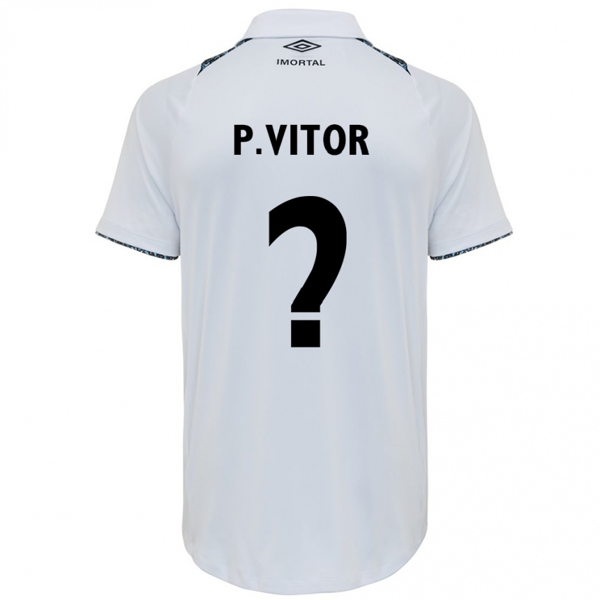 Vaikiškas Pedro Vitor #0 Balta Mėlyna Išvykos Marškinėliai 2024/25 T-Shirt