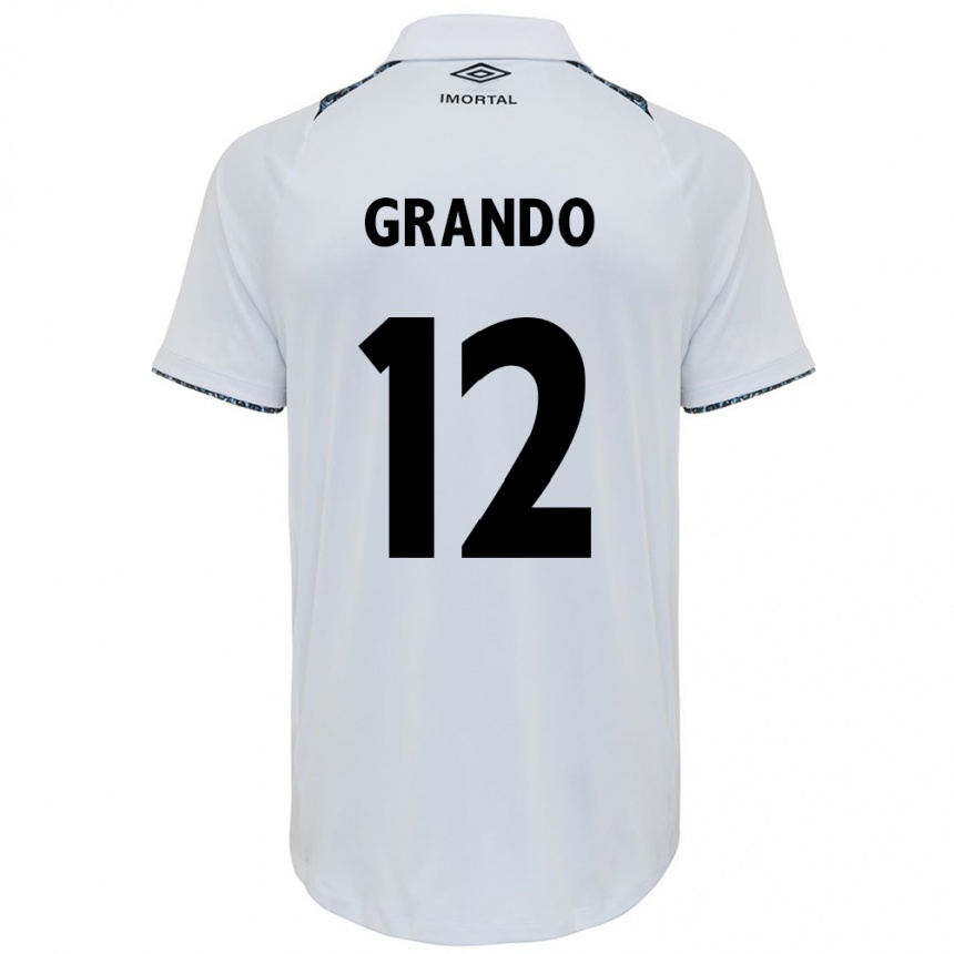 Vaikiškas Gabriel Grando #12 Balta Mėlyna Išvykos Marškinėliai 2024/25 T-Shirt