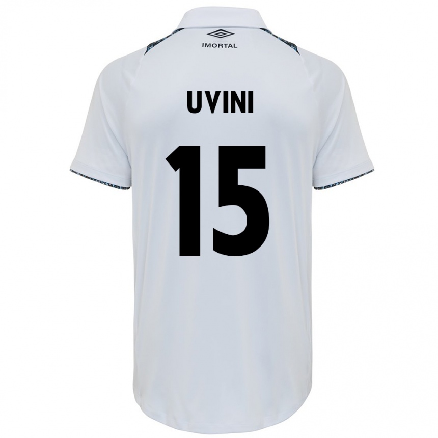 Vaikiškas Bruno Uvini #15 Balta Mėlyna Išvykos Marškinėliai 2024/25 T-Shirt