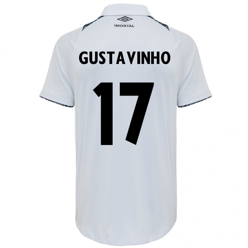 Vaikiškas Gustavinho #17 Balta Mėlyna Išvykos Marškinėliai 2024/25 T-Shirt