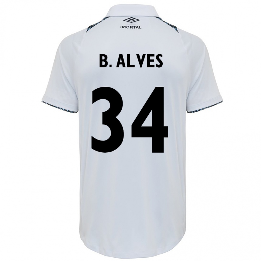 Vaikiškas Bruno Alves #34 Balta Mėlyna Išvykos Marškinėliai 2024/25 T-Shirt