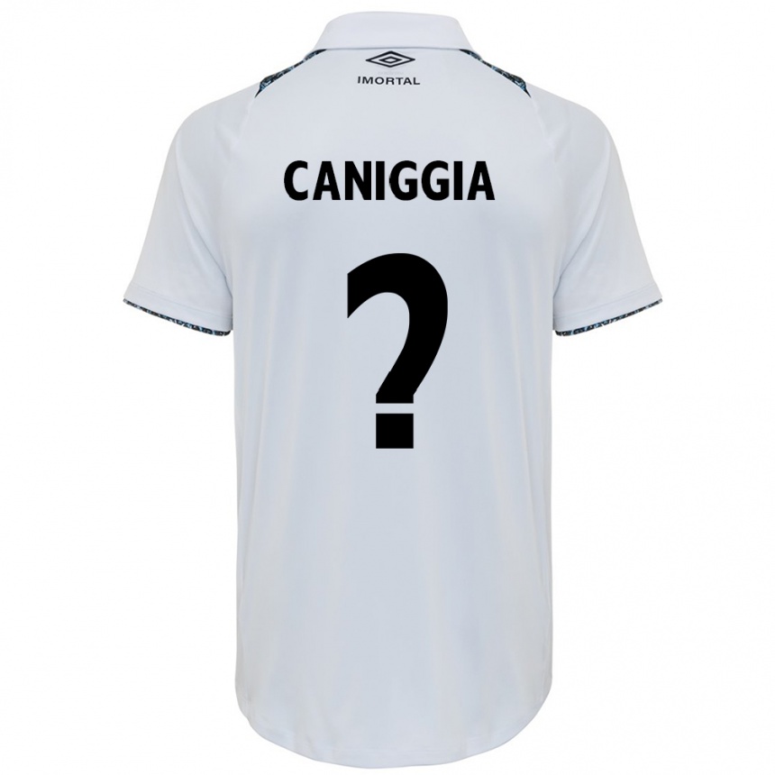 Vaikiškas Lucas Caniggia #0 Balta Mėlyna Išvykos Marškinėliai 2024/25 T-Shirt