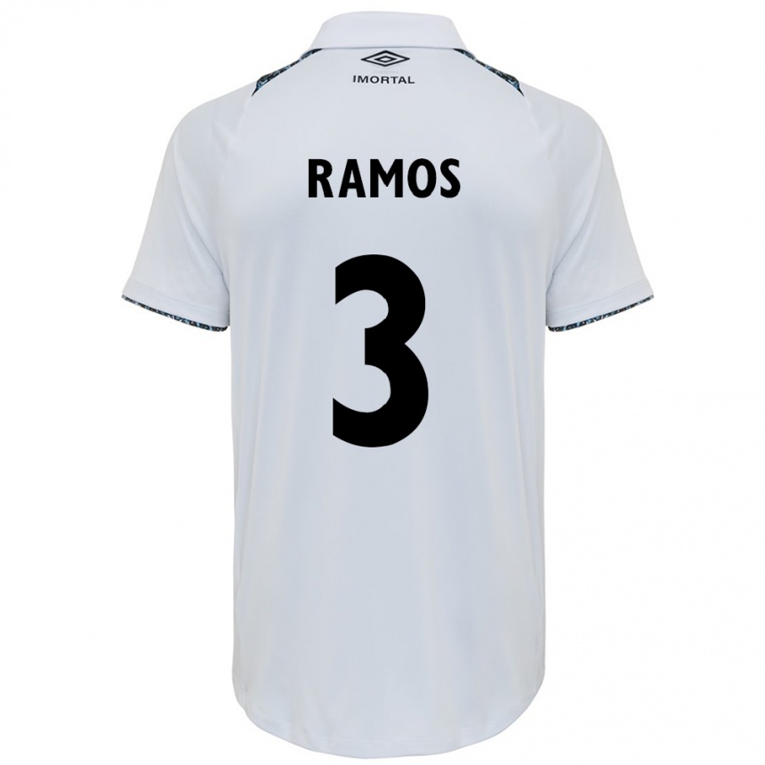 Vaikiškas João Ramos #3 Balta Mėlyna Išvykos Marškinėliai 2024/25 T-Shirt