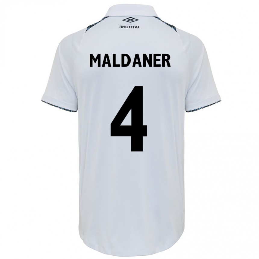 Vaikiškas Pati Maldaner #4 Balta Mėlyna Išvykos Marškinėliai 2024/25 T-Shirt