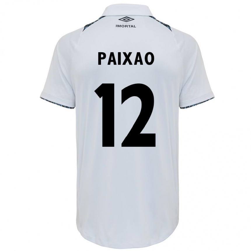 Vaikiškas Iasmin Paixão #12 Balta Mėlyna Išvykos Marškinėliai 2024/25 T-Shirt