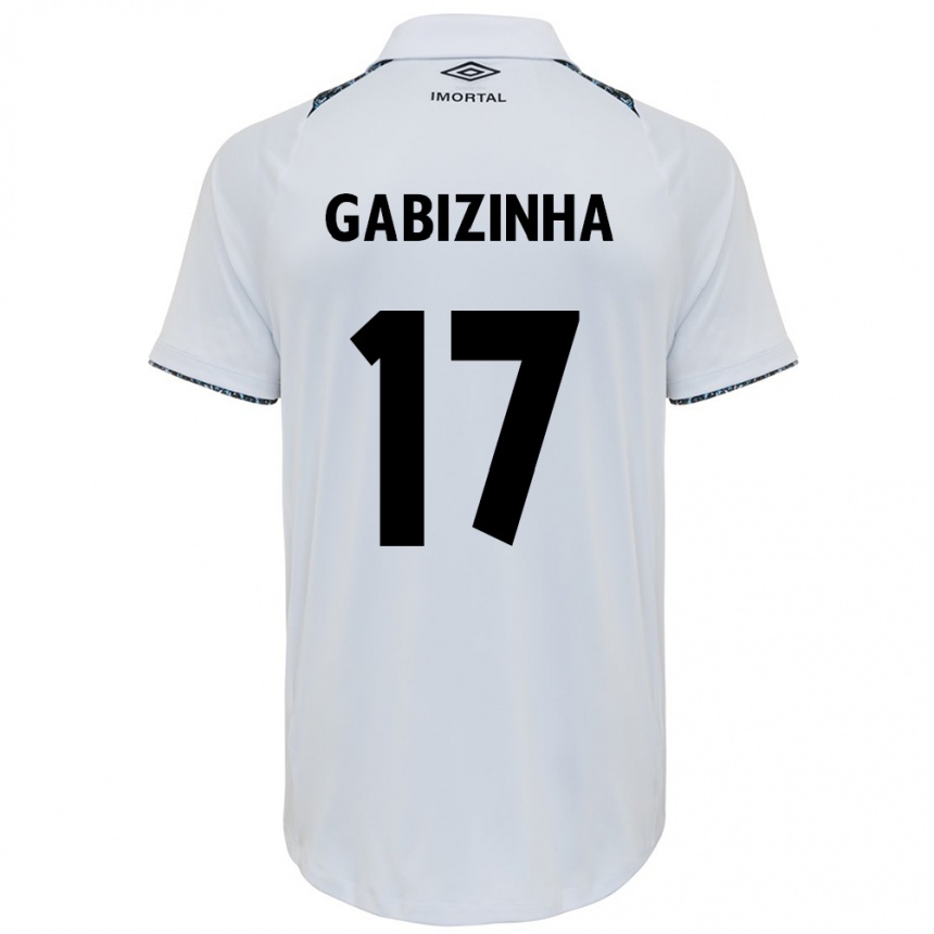 Vaikiškas Gabizinha #17 Balta Mėlyna Išvykos Marškinėliai 2024/25 T-Shirt