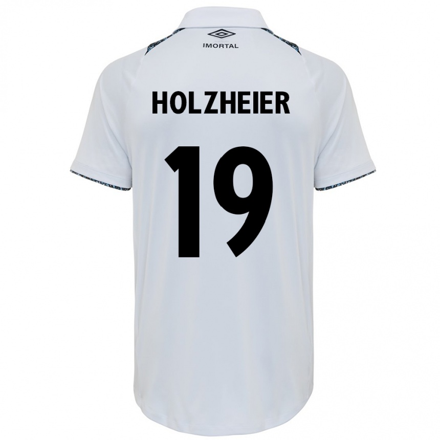 Vaikiškas Agostina Holzheier #19 Balta Mėlyna Išvykos Marškinėliai 2024/25 T-Shirt